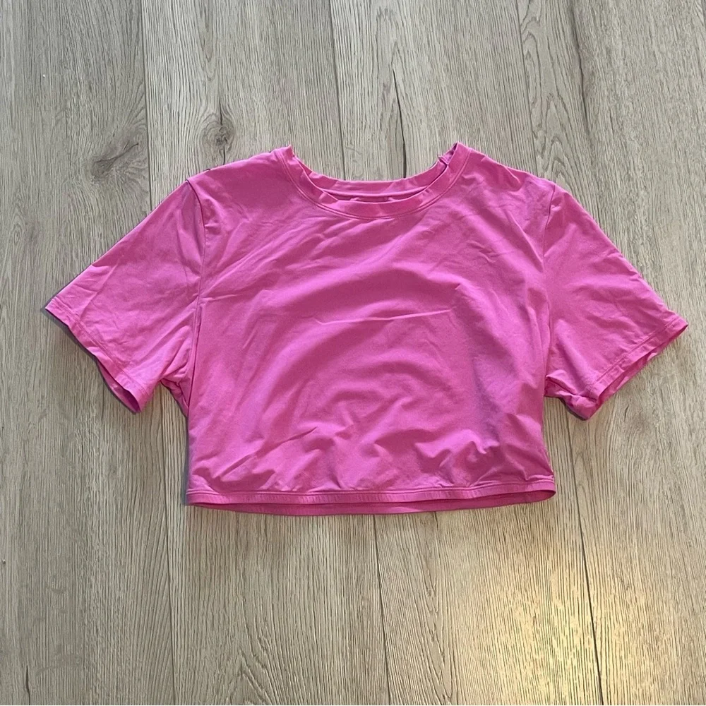 SKIMS Fits Everybody Super Cropped T-Shirt - Neon Orchid Crop Top - Picture 5 of 5